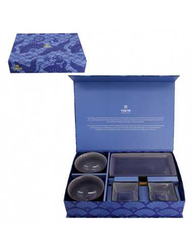 Service à Sushi Glassy Bleu