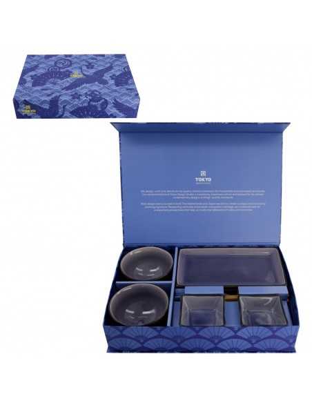 Service à Sushi Glassy Bleu