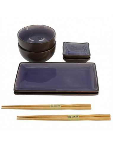 Service à Sushi Glassy Bleu