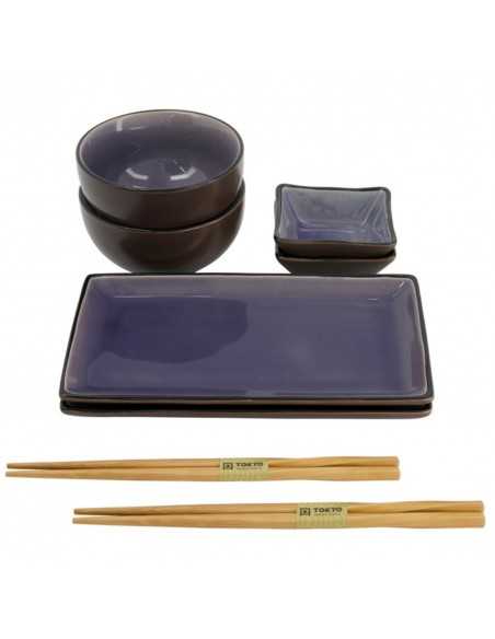 Service à Sushi Glassy Bleu