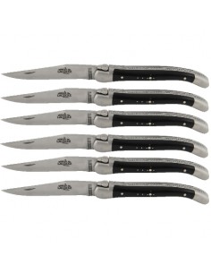 Couteaux Tradition manche en corne noire Lot de 6