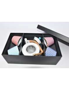 tokyo design Théière et tasses en porcelaine star wawe 2