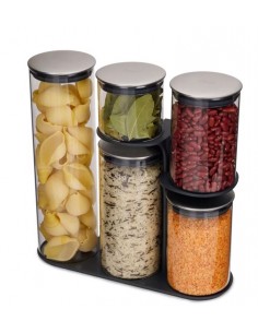 Lot de 5 pots en verre avec support - Podium 100 - Joseph Joseph 2